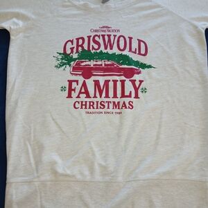 Graphic Image Griswold Family Christmas Sweatshirt - Cream and Red